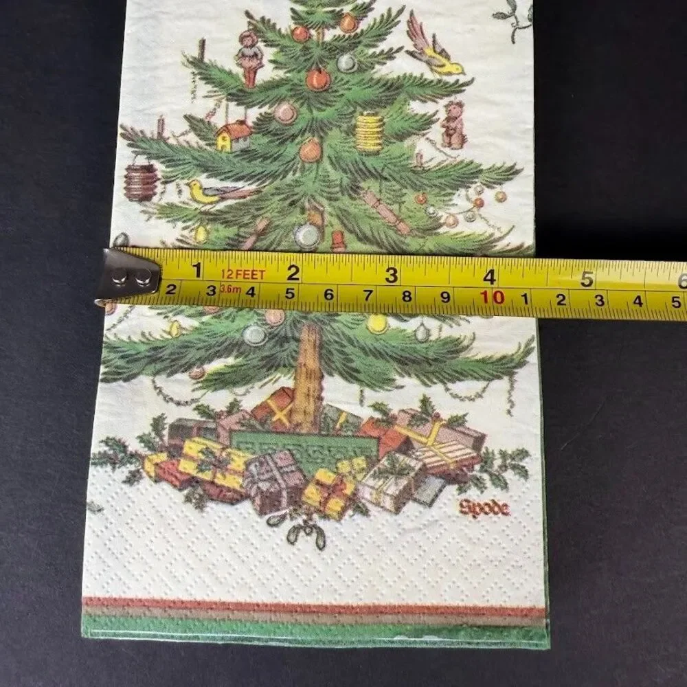 Lot of New & Open Spode Christmas Tree Paper Napkins-Beverage, Luncheon, Dinner